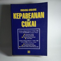 Image of Undang-undang Kepabeanan & Cukai